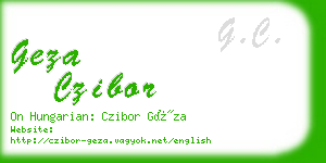 geza czibor business card